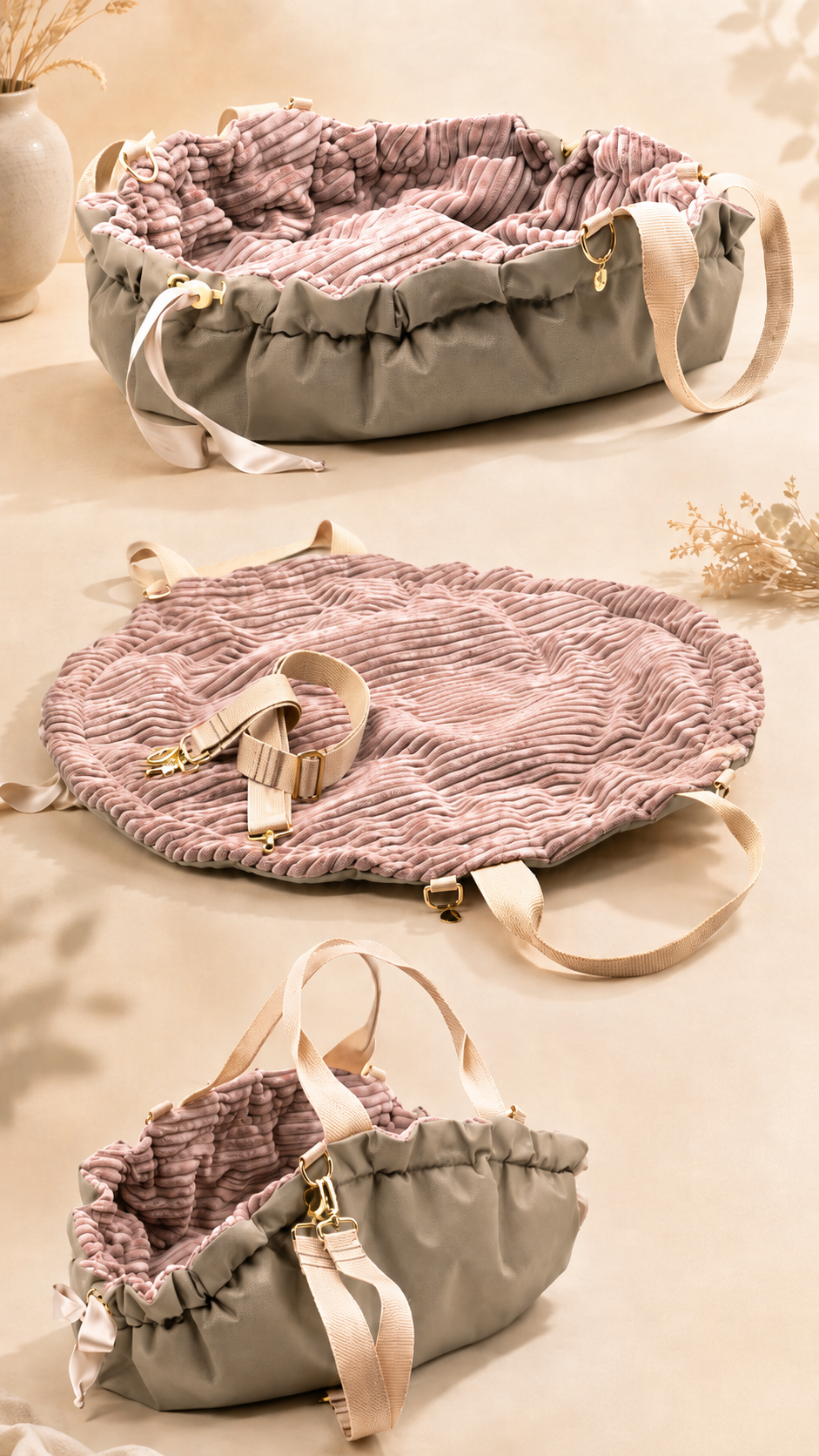 Deckentasche „Rose & Taupe“